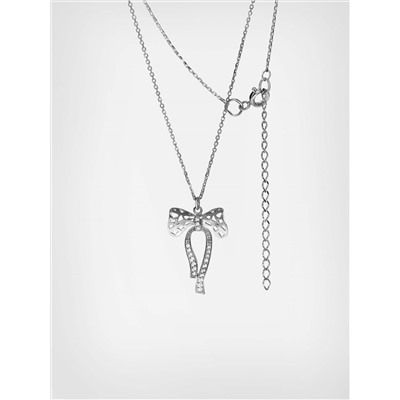 Колье из серебра с фианитами родированное - Бант 241-10-269р