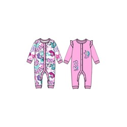 Комбинезон детский трикотажный для девочек, 2 шт в комплекте