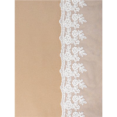 Кружево на сетке, 150 мм, 9±0.5 м, белое