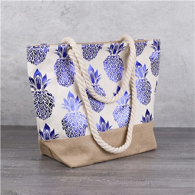 Сумка пляжная на молнии 45х32х14 см / BB24 /уп 1/микс