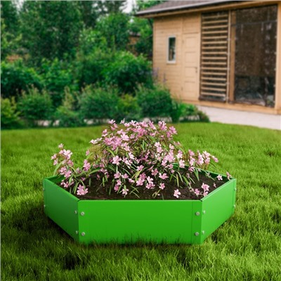 Клумба оцинкованная, d=100 см, высота бортика 15 см, ярко-зелёная, Greengo
