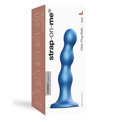 Голубая насадка Strap-On-Me Dildo Plug Balls size L