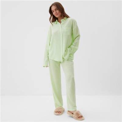Пижама женская (рубашка, брюки) KAFTAN Lime series, размер 44-46