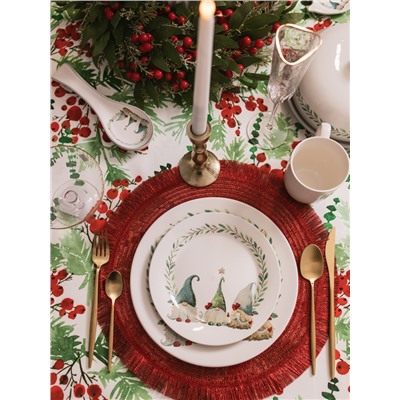 Подставка под ложку новогодняя Доляна «Домашние гномики», 22.3×7.1×2.5 см, доломит, белая