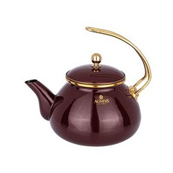 Чайник 2,2л эмаль AGNESS ТЮДОР бордо