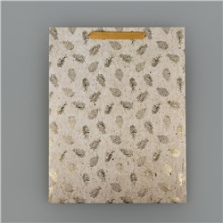 Пакет подарочный новогодний ламинированный «Шишки», тиснение, L 31×40×11.5 см