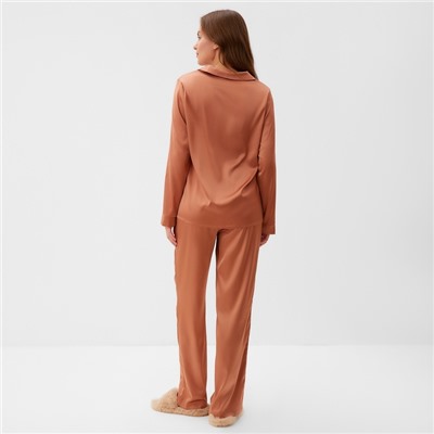 Пижама женская (рубашка, брюки) KAFTAN Terracotta, размер 44-46