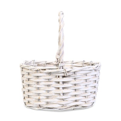 Корзина плетёная для хранения, 22×16×12 см, ручка h=13 см, ива, белая