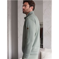 Свитшот с воротом стойкой на молнии из эластичного футера двухнитки