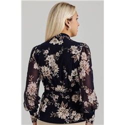 Блузка женская  7010/01/Синий, бежевый