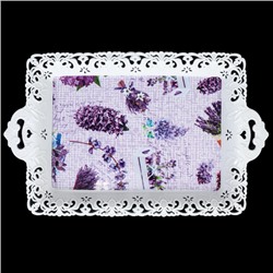 Поднос 34х26 см/ 676 /уп 120/с ручками/ УЦЕНКА- гнутые с фабрики