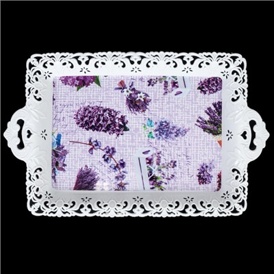 Поднос 34х26 см/ 676 /уп 120/с ручками/ УЦЕНКА- гнутые с фабрики