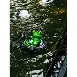 Садовая фигура из полистоуна «Лягушка лежит на шине», 14×13×9.5 см, водоплавающая