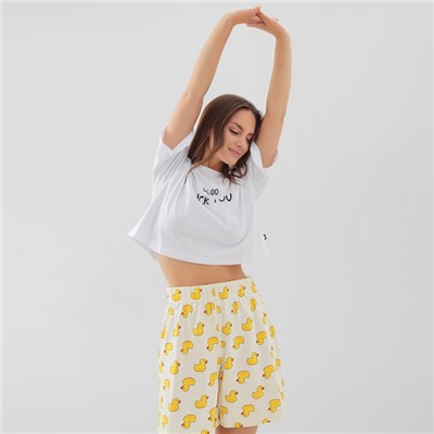 Пижама женская (футболка, шорты) KAFTAN Duck, размер 48-50