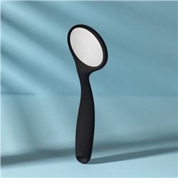 Пилка для пяток, лазерная, двусторонняя, с пилкой, прорезиненная ручка, 22 см, чёрная