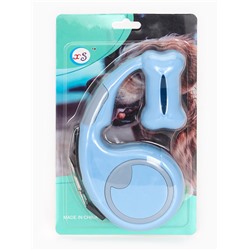 Рулетка - поводок «Косточка», 3 м, с контейнером для пакетов, пластик, голубая