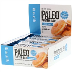 Julian Bakery, PALEO Protein Bar, Glazed Donut, 12 Bars, 2.12 oz (60 g) Each