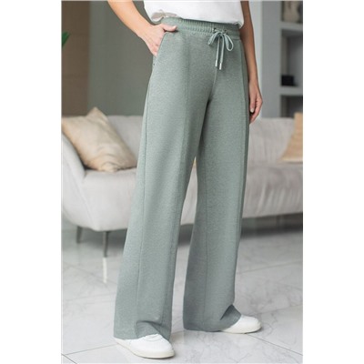 Брюки прямые из премиального футера двухнитки с эластаном VILATTE, 1228031