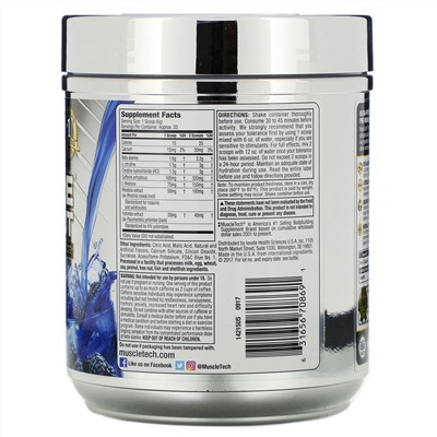 Muscletech, Pro Series, Neurocore Pre-Workout, замороженная голубая малина, 229 г (8,08 унции)