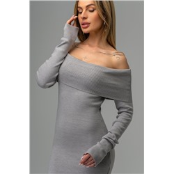 Женское вязаное платье с открытыми плечами Happyfox