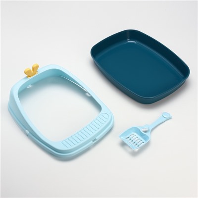 Туалет с бортом 46×35×18 см, голубой