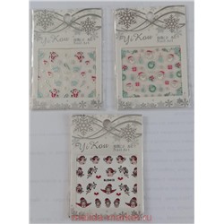 Наклейки для ногтей Nail Art 3DRuber Art Yi Kou Набор 3 шт распродажа