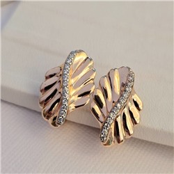 Серьги ювелирная бижутерия коллекция "Дубай", покрытие позолота, вставка: фианиты, цвет: прозрачный, арт.216.417