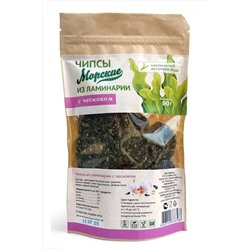 Чипсы из ламинарии "Морские" с чесноком 90г ЭКОПРОДУКТЫ, 1185175