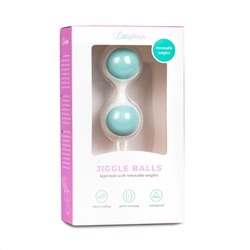 Бело-голубые вагинальные шарики Jiggle Balls