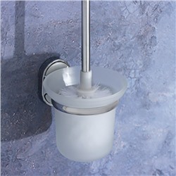 Ёрш для унитаза с подставкой настенный Штольц Stölz «Нео», 12×14×36 см, цвет хромированный