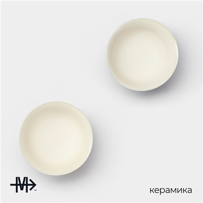 Салатники Magistro Matt black, 250 мл, 11.5×5.6 см, набор 2 шт., фарфор, чёрные, белые