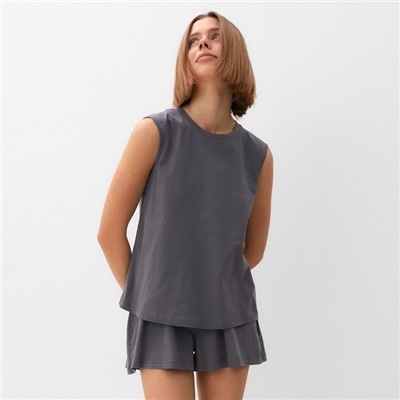 Пижама женская (майка, шорты) MINAKU: Home collection, размер 46, серая