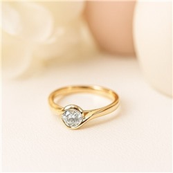 Кольцо 18 р коллекция "Xuping" покрытие позолота, вставка: фианит, цвет: прозрачный, арт.101.294-18