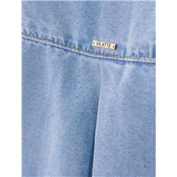 Укороченная блузка с коротким рукавом из джинсового лиоцелла