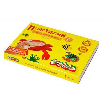 Пластилин   6цв 90 гр. со стеком 3+ ПКМ06-П Каляка-Маляка