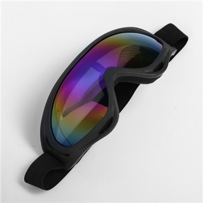 Очки для езды на мототехнике, стекло фиолетовый хамелеон, черные