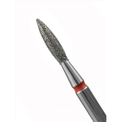 MANITA Фреза алмазная пламя острое для аппаратного маникюра 856.104.243.080.021 ФАП-2.1-8М, красная насечка, ø 2,1 мм, 5 шт. 28340