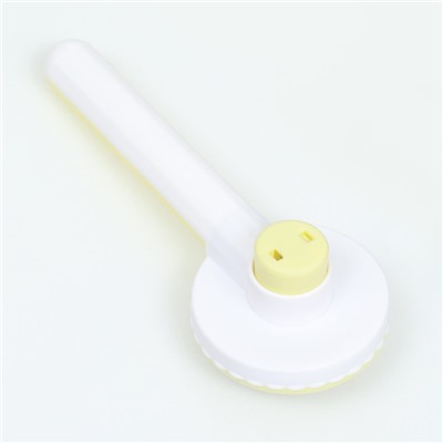 Пуходёрка, 7.7×19.1 см, с функцией самоочистки, пластик, жёлтая