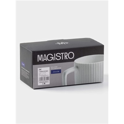 Кружки Magistro Jarwah Lausanne, 240 мл, 7.8×8 см, 2 шт., фарфор, белые