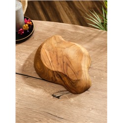 Тарелка «Древесная кора», 28×21×5 см, дерево Джати, коричневая