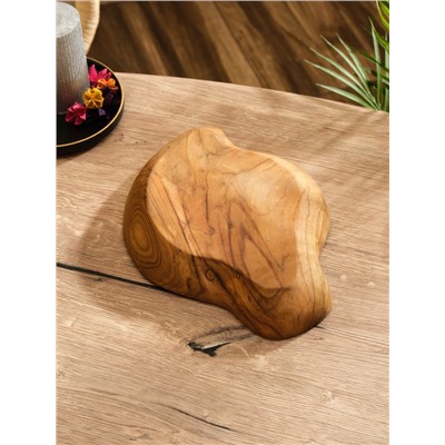 Тарелка «Древесная кора», 28×21×5 см, дерево Джати, коричневая