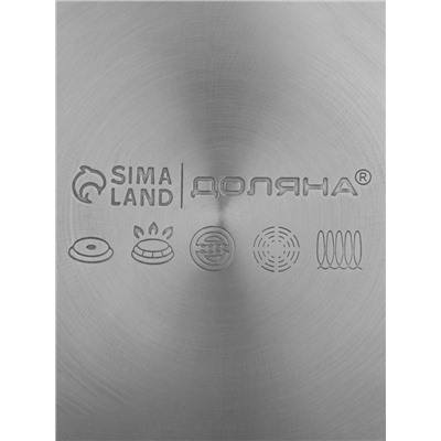 Кастрюля Доляна «Сильве», 2.3 л, d=18 см, с крышкой, капсульное дно, индукция, нержавеющая сталь, хромированная