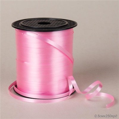 Лента декоративная 0,5см х 250 ярд / ZH24-002pink /уп 100/розовая