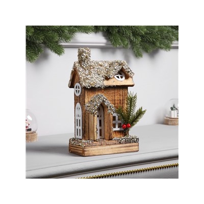 Фигура деревянная «Изба», 24×15×7 см, 3 LED, батарейки AAx2 (не в комплекте), свечение теплое белое