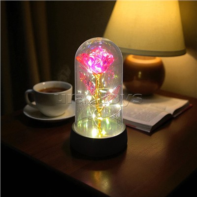 Светильник "Волшебный цветок" в коробке (розовый)