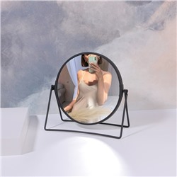Зеркало настольное, с увеличением х2, двустороннее, 19.5×20 см, (16.5×19.5 см), чёрное