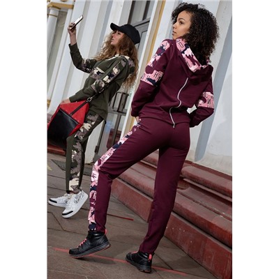 7235 бордо Костюм женский (42-52)