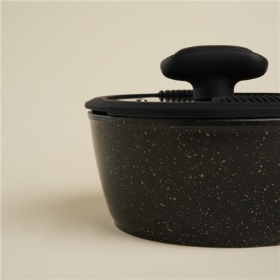 Ковш алюминиевый SL Home, d=16 см, h=7.4 см, антипригарное покрытие, индукция, чёрный