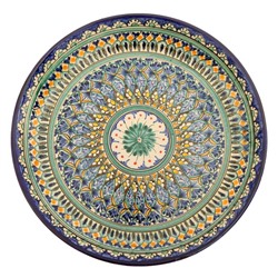 Ляган Риштанская Керамика «Узоры», 36 см, синий