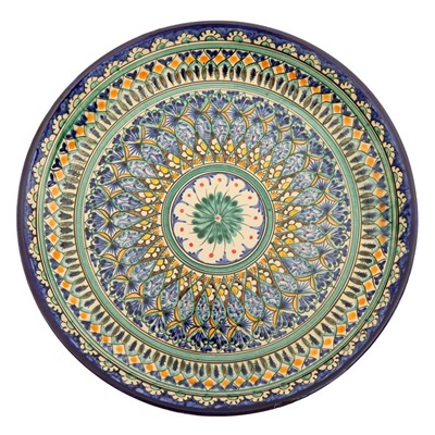 Ляган Риштанская Керамика «Узоры», 36 см, синий